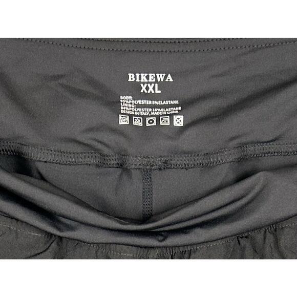 BIKEWA Men’s XXL Black 2-in-1 Padded Cycling Shorts with Zipper Pockets & Liner - Picture 3 of 9